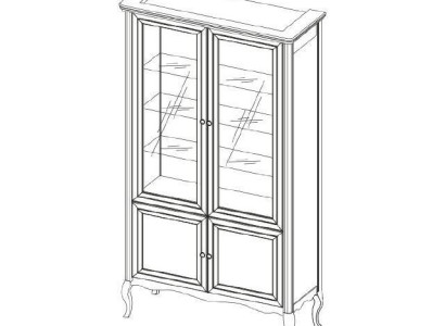Wardrobe Classic Display case display cabinet Solid wood Real wood - Model PR-W2